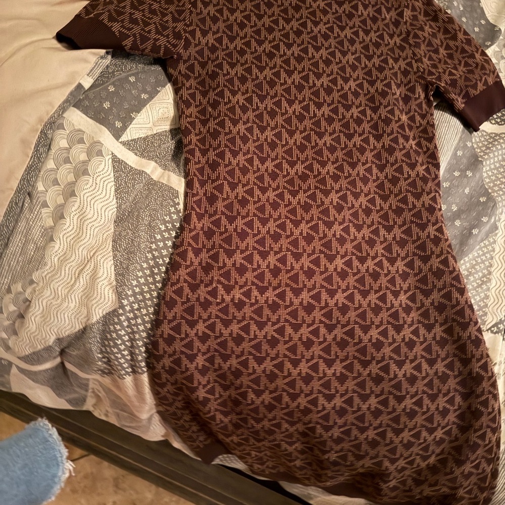 MICHAEL Michael Kors Dark Brown Logo Mini Dress